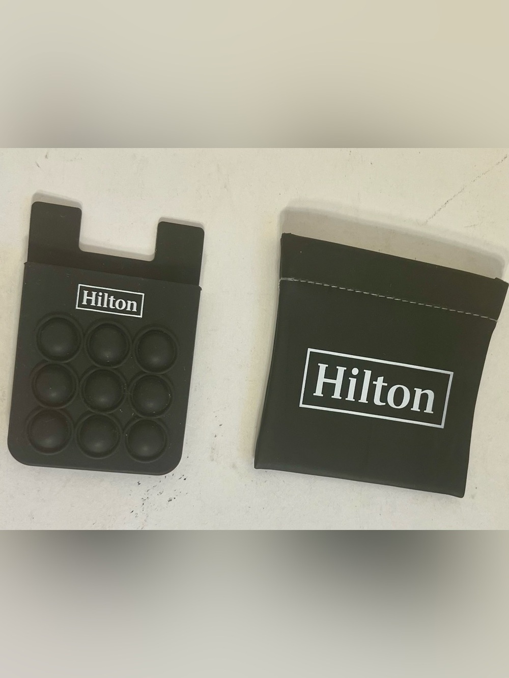 Hilton Hotels Set (NWOT) - Square Coin Pouch and Adhesive Cell Phone Wallet